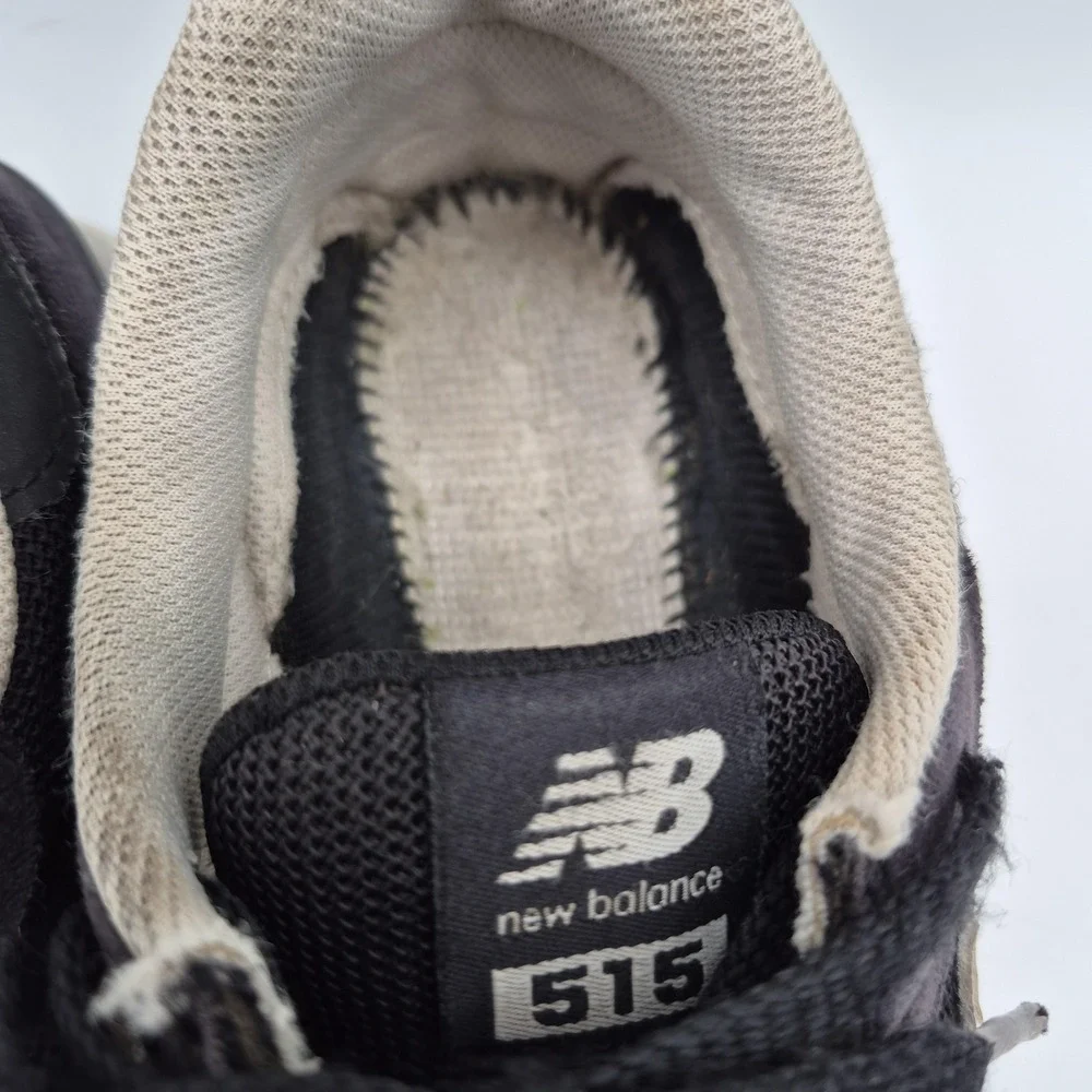 New Balance 515 Shoes Boys Size 5 Black Suede Mesh Running Sneakers GC515BLK
